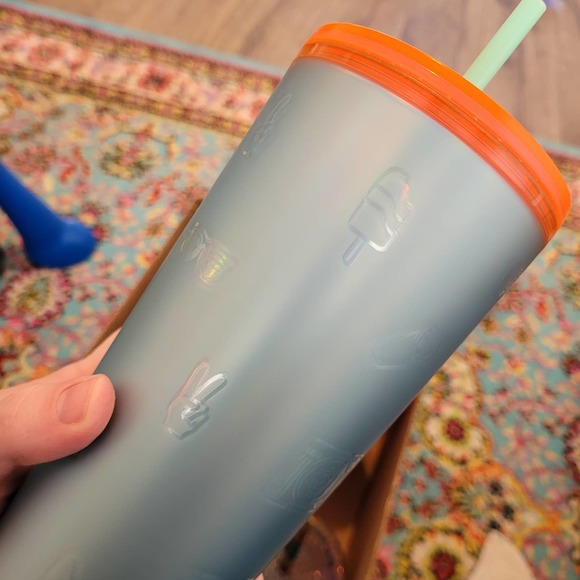 Starbucks 2022 Back to School soft touch icon emoji blue venti tumbler cup - Picture 2 of 3